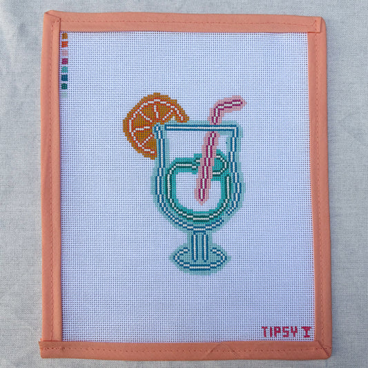 Neon Cocktail Needlepoint Canvas